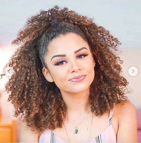 

140g new fashion human hair ponytail extensions virgin human hair ponytail hairpieces kinky curly ponytail human hair colors aviable, Black