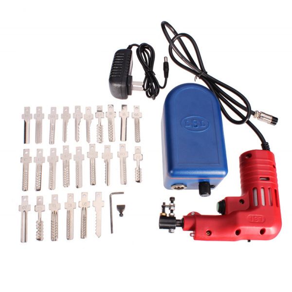 

LSL Electric Dimple Lock Pick Bump Gun + 25 Needles - Best Electric Pick Gun for Dimple Locks for Sale