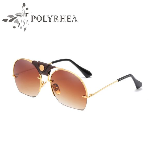 

luxury evidence sunglasses retro vintage men brand designer shiny gold frame laser logo women with package, White;black