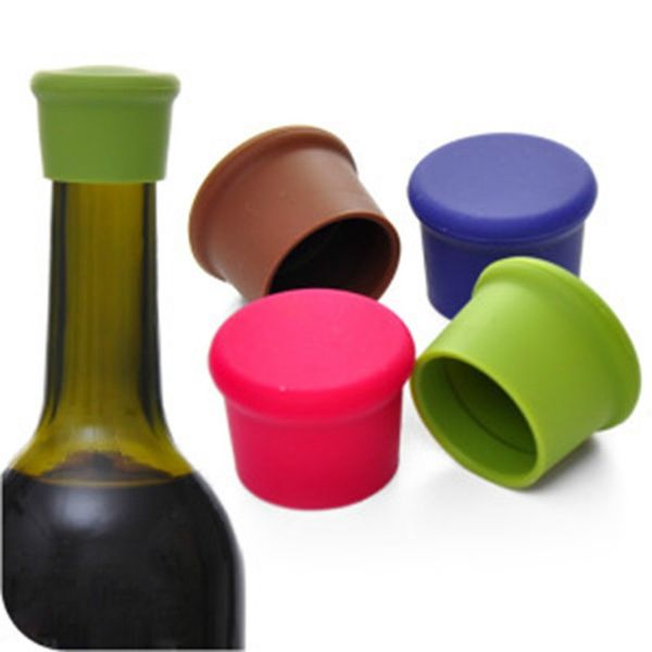 

durable 3.5*2.6cm silicone beer bottle caps 5 colors sealing plugs wine covers corks lids flip