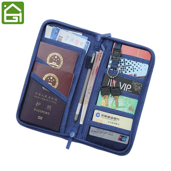 

rfid blocking passport documents storage bag travel id card cover cash organizer holder with hand strap