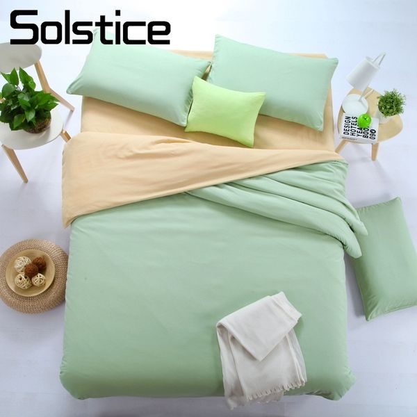 

solstice home textile solid green beige bedding sets kid woman girls bedlinen 3/4pcs duvet cover pillowcase bed flat sheet