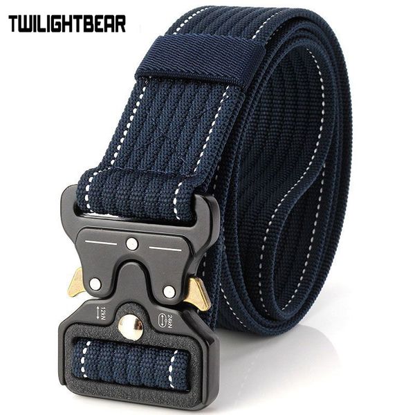 

new cobra buckle tactical belt 3.5cm nylon 120cm casual canvas belt for men and women trainin b3e2, Black;brown