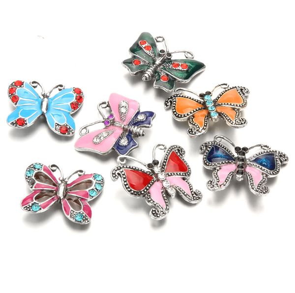 

new noosa chunks snap button jewelry metal butterfly snap buttons for 18mm snap button necklace bracelet jewelry