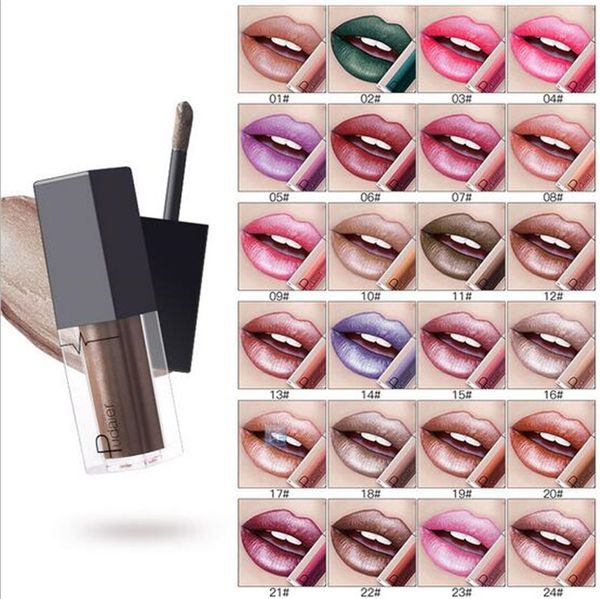 

new pudaier brand waterproof lip gloss metallic lipstick gloss color long lasting waterproof gold wine red metallic lipstick dhl ship