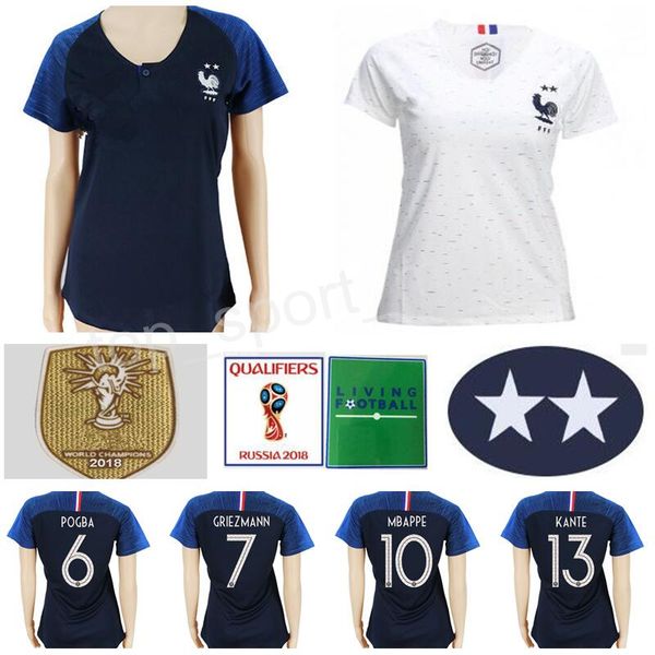 

france women soccer jersey 9 le sommer 7 griezmann 6 pogba 9 giroud mbappe lloris football shirt kits lady 2018 world cup champions, Black;yellow