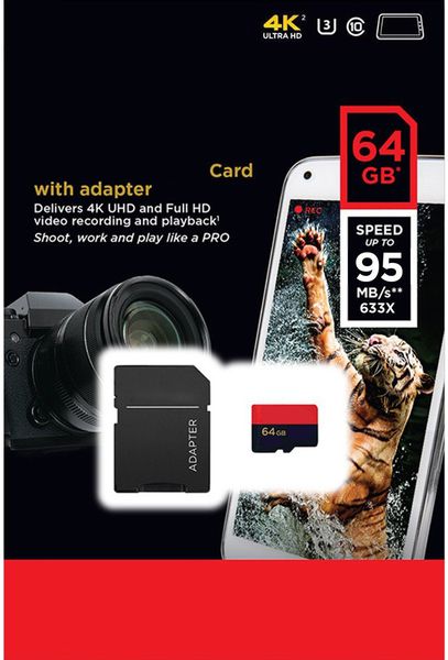 Cartão de memória Extreme PRO 128GB 64GB 32GB Classe 10 U3 95MB/s V30 A1 UHS-I TF com adaptador