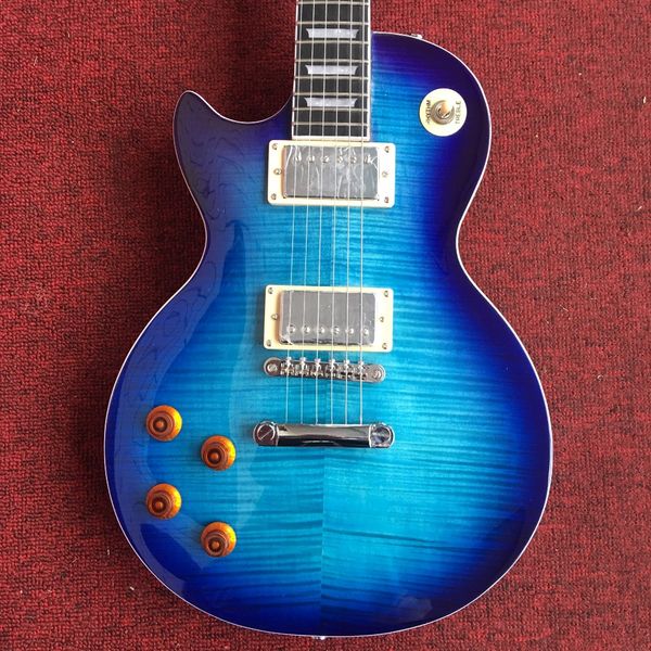 

Бесплатная Доставка Фабрика Custom Shop 2018 newleft стандартная кленовая гитара топ синий