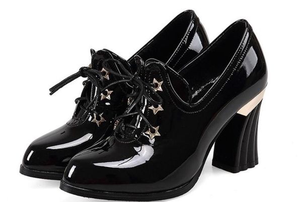 

women's shoes in spring and autumn coarse high heel round head@855, Black