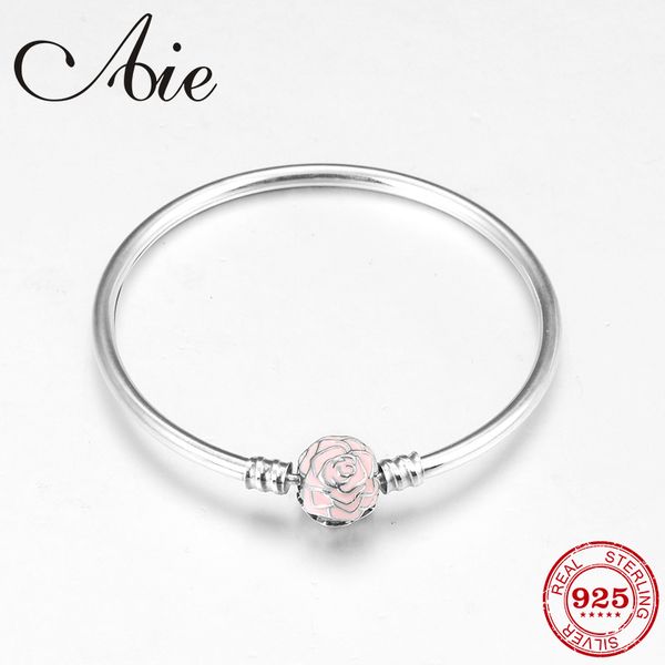 

new charm 925 sterling silver pink rose sparkling bracelet diy for fashion jewelry womens accessories trendy 2018, Golden;silver