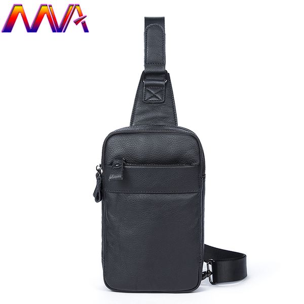 

mva newly cow leather men chest bag with 100% genuine leather casual men waist packs for fashion mens chest bags
