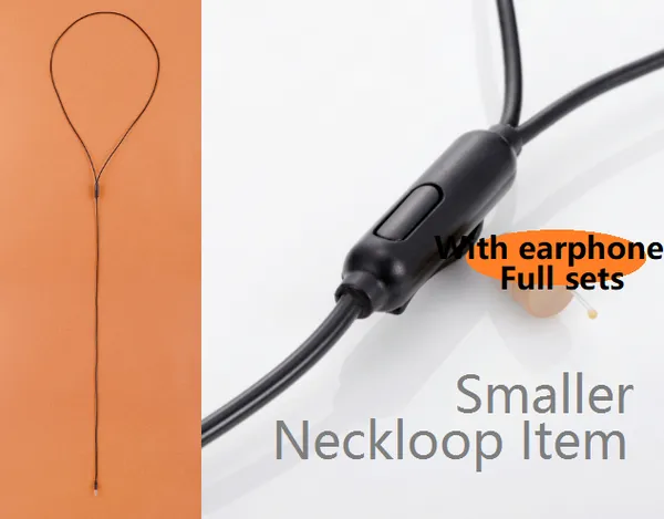 EDIMAGE Mini Loopset Neckloop di alta qualità e 2 batterie funzionano con auricolari GSM Auricolari Microfono integrato