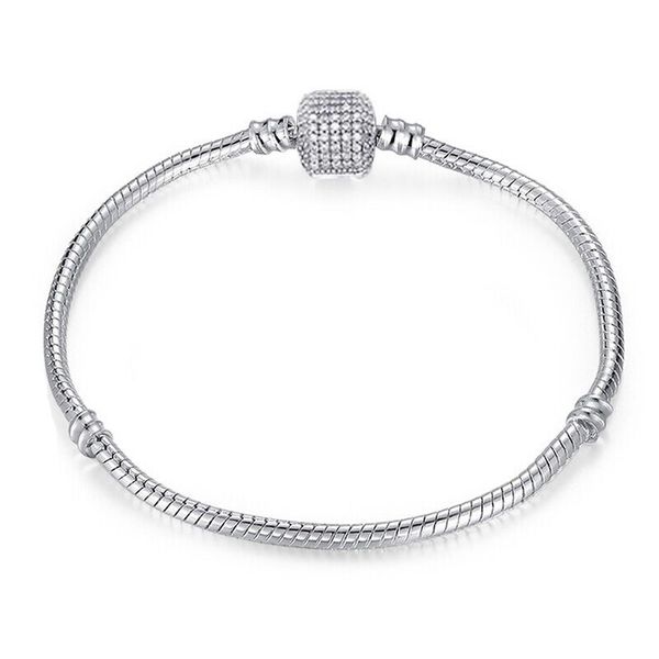 Drop Shipping Silber überzogene Armbänder Schlangenkette Fit Charm Perlen für Pandora Armreif Frauen Kinder GIF