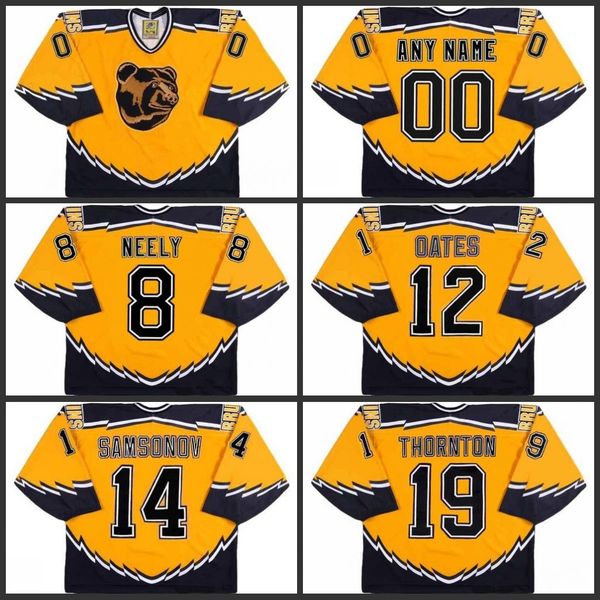 

8 cam neely 12 adam oates 14 sergei samsonov 19 joe thornton boston bruins 1995 ccm hockey jersey s-3xl, Black;red