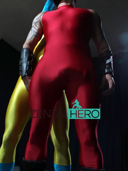 

new male red color strong sleeveless lycra spandex bodysuit 2017 fancy dress zentai suit 16101103, Black