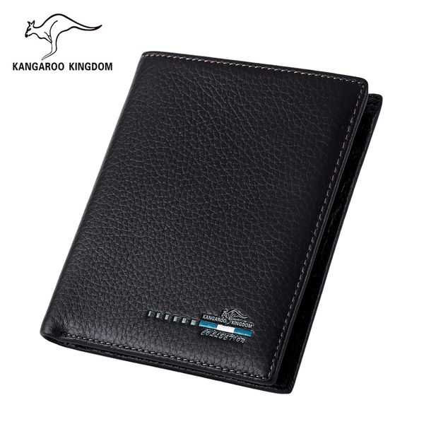 

kangaroo kingdom men wallets genuine leather purse short wallet slim, Red;black