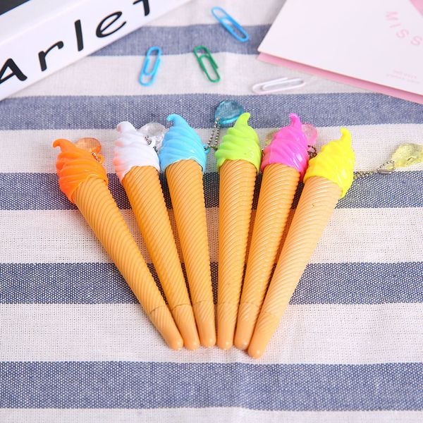 

2 pcs cute ice cream black ink gel pen 0.38mm roller ball pens kawaii stationery office material escolar school writing supplies