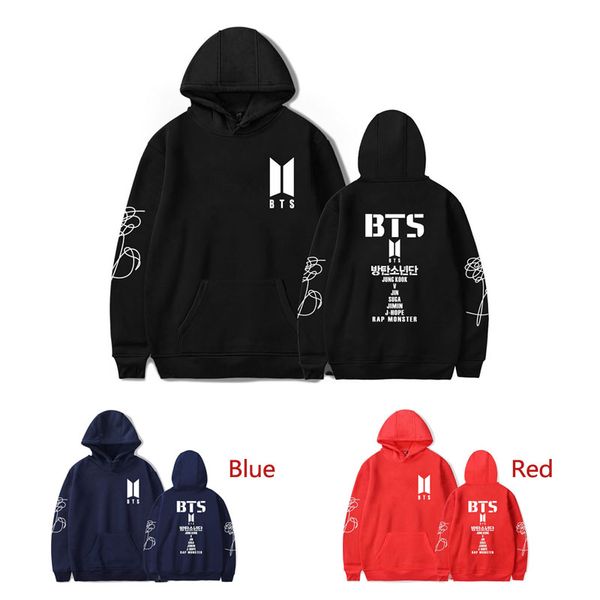 

bts вентилятор одежда большой размер письма графическая печать повседневная спорт с капюшоном рубашка размер 2xs-4xl многоцветный пара балах, Black