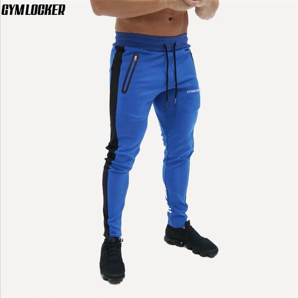 

gymlocker men joggers sweatpants trousers fashion gyms fitness bodybuilding zipper pocket long pants boutique men's sportswear, Black