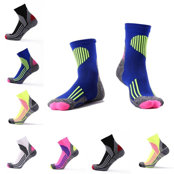 

wholesale wicking anti blister cushion sock outdoor sports multi striping performance walking trekking hiking stretch socks g505s, Black
