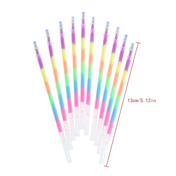 

noenname_ высокое качество 1 компл. / 10 шт. красочные 6 в 1 маркер гелевые ручки заправки студент канцелярские, Black;red