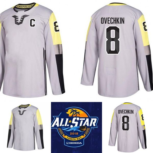 

8 Alex Ovechkin 2018 All Star Jakub Voracek Claude Giroux Kris Letang Sidney Crosby Jones Hall Josh Bailey Phil Kessel Metro Division Jersey