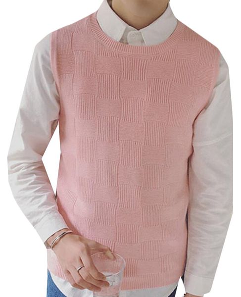 

alion men's casual sleeveless knitted sweater vest, White;black