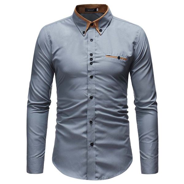 

dress shirt 2018 new men brand clothing shirt fashion casual social business camisa masculina suitable youth long-sleeved, White;black
