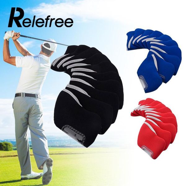

rele10 pcs neoprene golf club iron headcovers protective head cover protector set