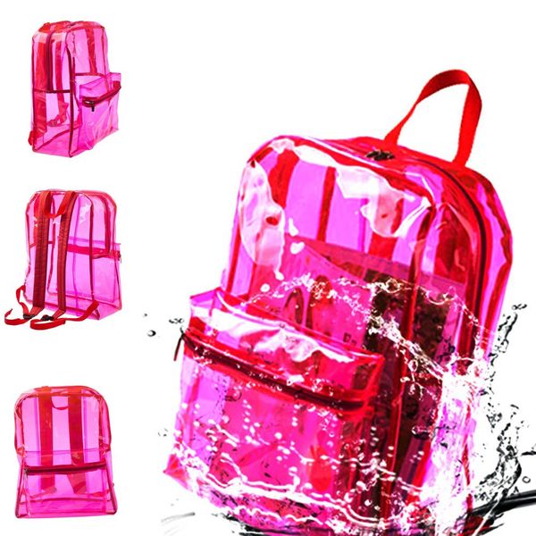 

men women clear backpack pvc transparent waterproof student school bag travel casual shoulder bags 88 popular