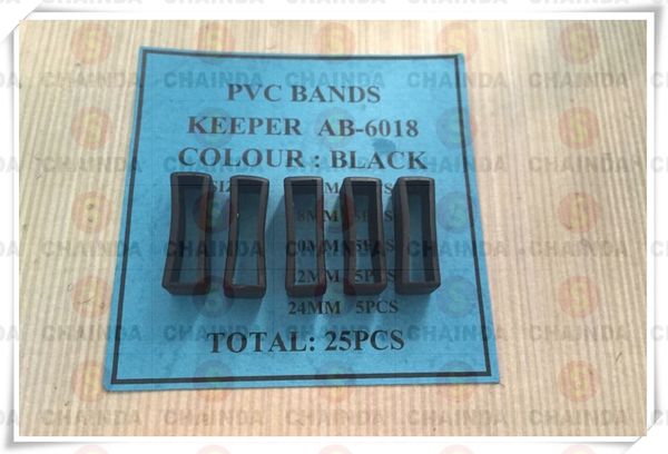 

25 pcs black color pvc bands keeper ab-6018 from 16 mm to 24 mm