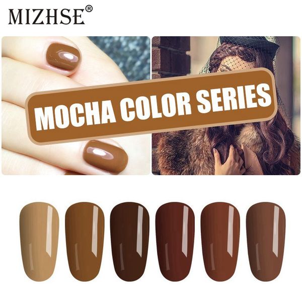 

mizhse nail gel varnishes semi-permanent uv lacquer vernis chocolate color series gel rubber base for nail art diy, Red;pink