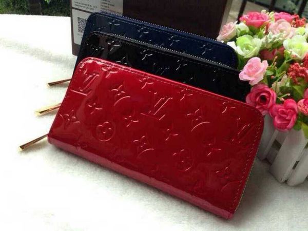 

2019 m91981 patent leather fa hion zippy wallet women clutch wallet pur e mini clutche exotic evening chain belt bag