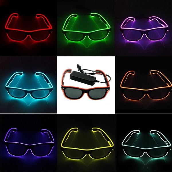 

Led party gla e el wire fluore cent gla 10 color halloween xma birthday party bar decorative luminou neon gla e nna856