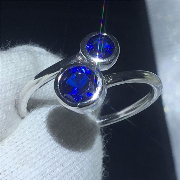 

sizeable female promise ring 100% soild 925 sterling silver jewelry blue 5a zircon cz engagement wedding band rings for women, Slivery;golden