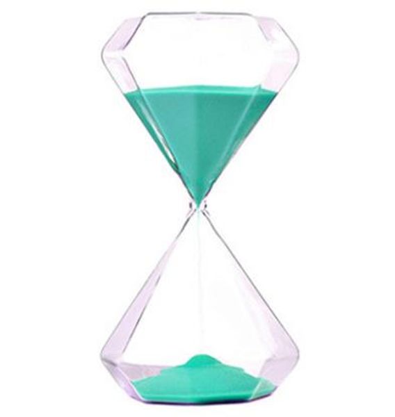 

5-30 minutes transparent glass sand hourglass creative sandglass diamond styling timer clock countdown timing home decor