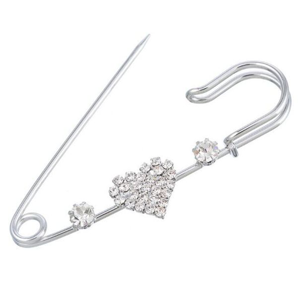 

50 pcs safety pins brooches pin white rhinestone silver tone 65*22mm good for diy hijab pins and brooches, Gray