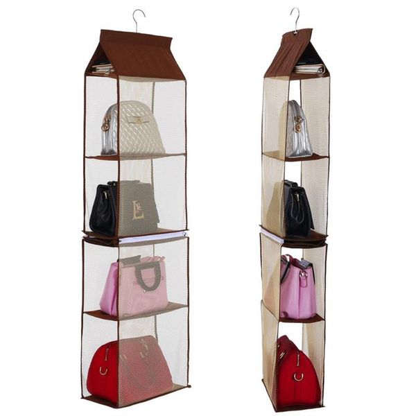 2019 Multi Layer Non Woven Fabric Closet Hanging Storage Bags Pouch Purse Handbag Tote Bag Organizer Rack Hangers From Baolv 28 02