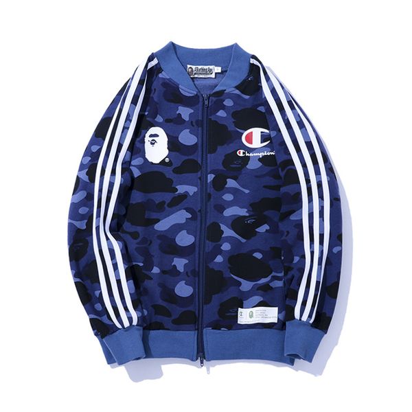 

Мужская повседневная фиолетовый синий красный камуфляж стенд воротник свитер ку