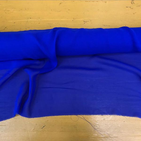 

100% pure silk georgette fabric 114cm width royal blue, for dress, shirt fabric, sell by the yard diy handmade, Black;white