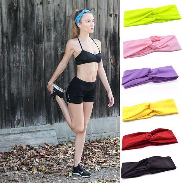 

women elastic turban head wrap headband twisted hair band, Silver