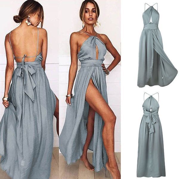 7cc8a1 Bohemian Floral V Neck Backless Cotton Blends Polyester