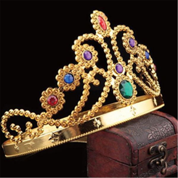

luxury crystal diamond king and queens crown hats cosplay holloween party birthday princess hats caps gold silver gifts ing