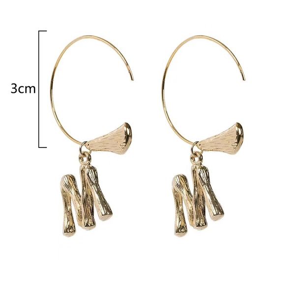 

sale 1 pair geometric hanging 26 letter pendant drop earrings for women minimalist initial name custom earrings, Silver