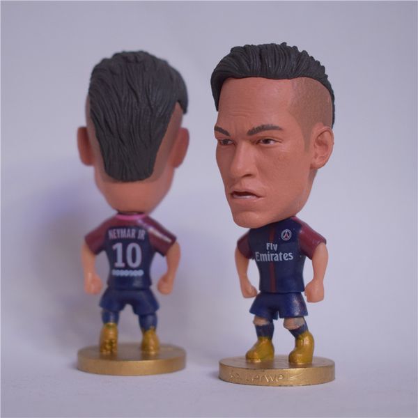

Soccerwe 6.5 cm Height Ligue 1 Paris Saint Club Player Figures Neymar Cavani Mbappe Silva Di Maria Dolls Blue Kit Christmas Gift