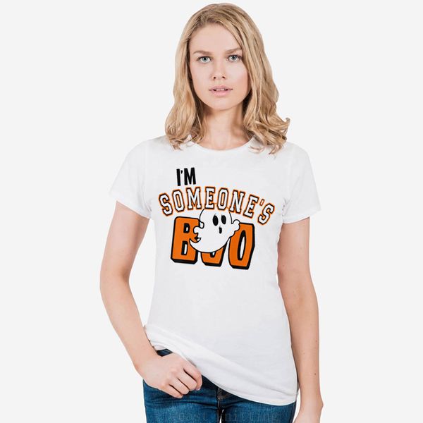 

wt0528 i' someone's boo ghost halloween shirt funny women festival, White
