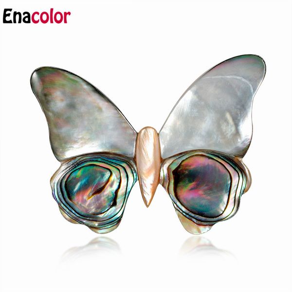 

enacolor beauty shell butterfly brooch wedding gift broche pin for women accessories scarf buckle banquet corsage brosh, Gray