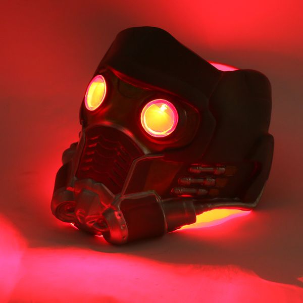 

Guardians of the Galaxy Star-Lord Helmet Cosplay Deluxe Latex Peter Jason Quill LED Mask Halloween Party Props