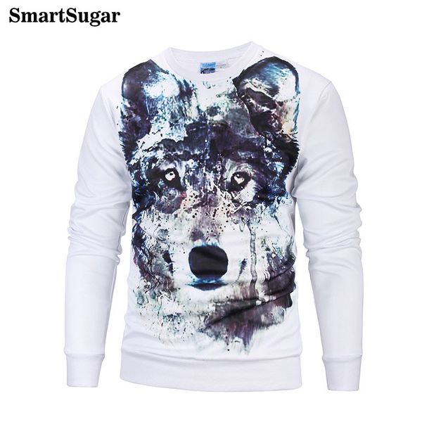 

smartsugar 2017 3d cute dog male sweatshirt autumn men pullover tracksuit men's crewneck sweatshirt bodybuilding streetwear, Black