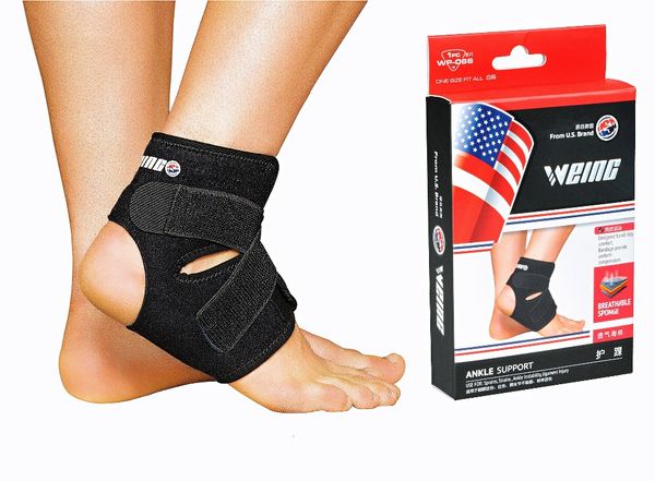 

weing wp066 safty ankle support protect gym running adjustable compression foot elastic bandage, Blue;black